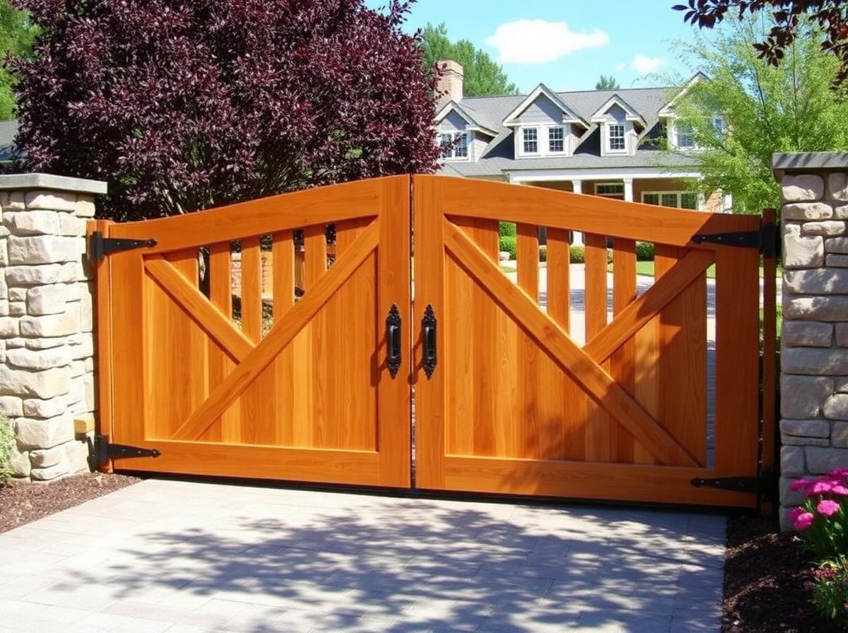 Custom wooden drive gate