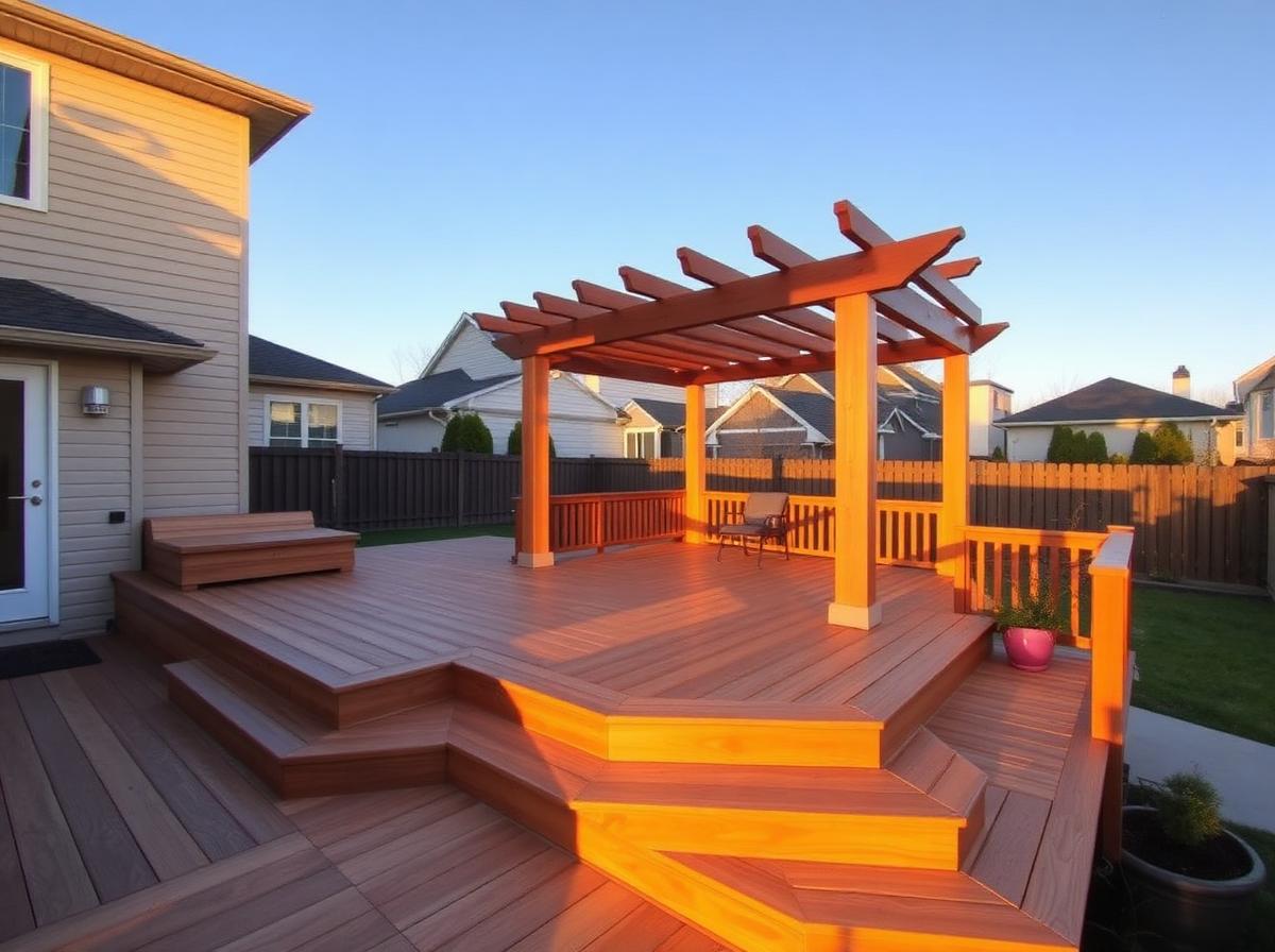 Multi-level deck with pergola