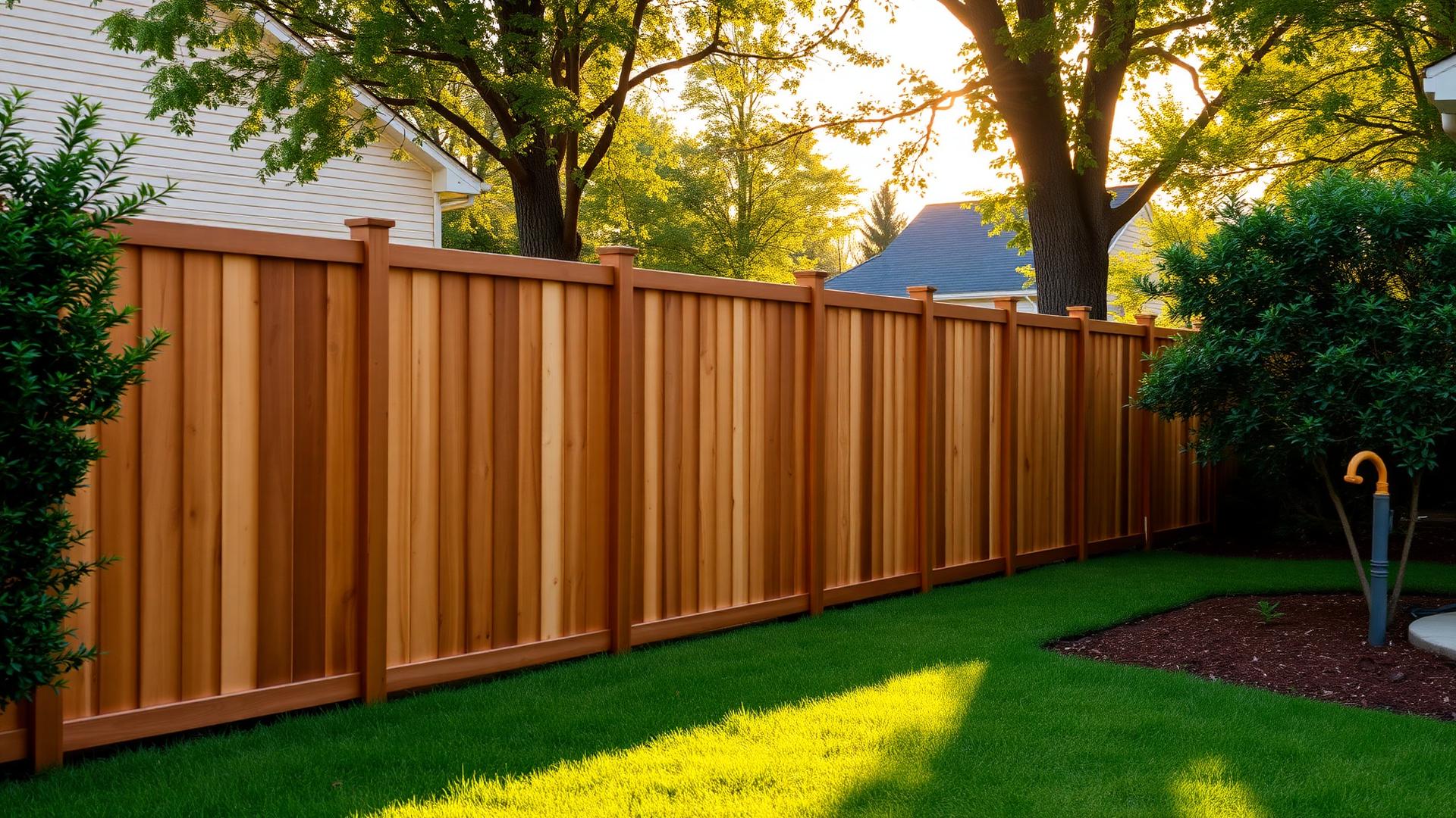 Wood privacy fence