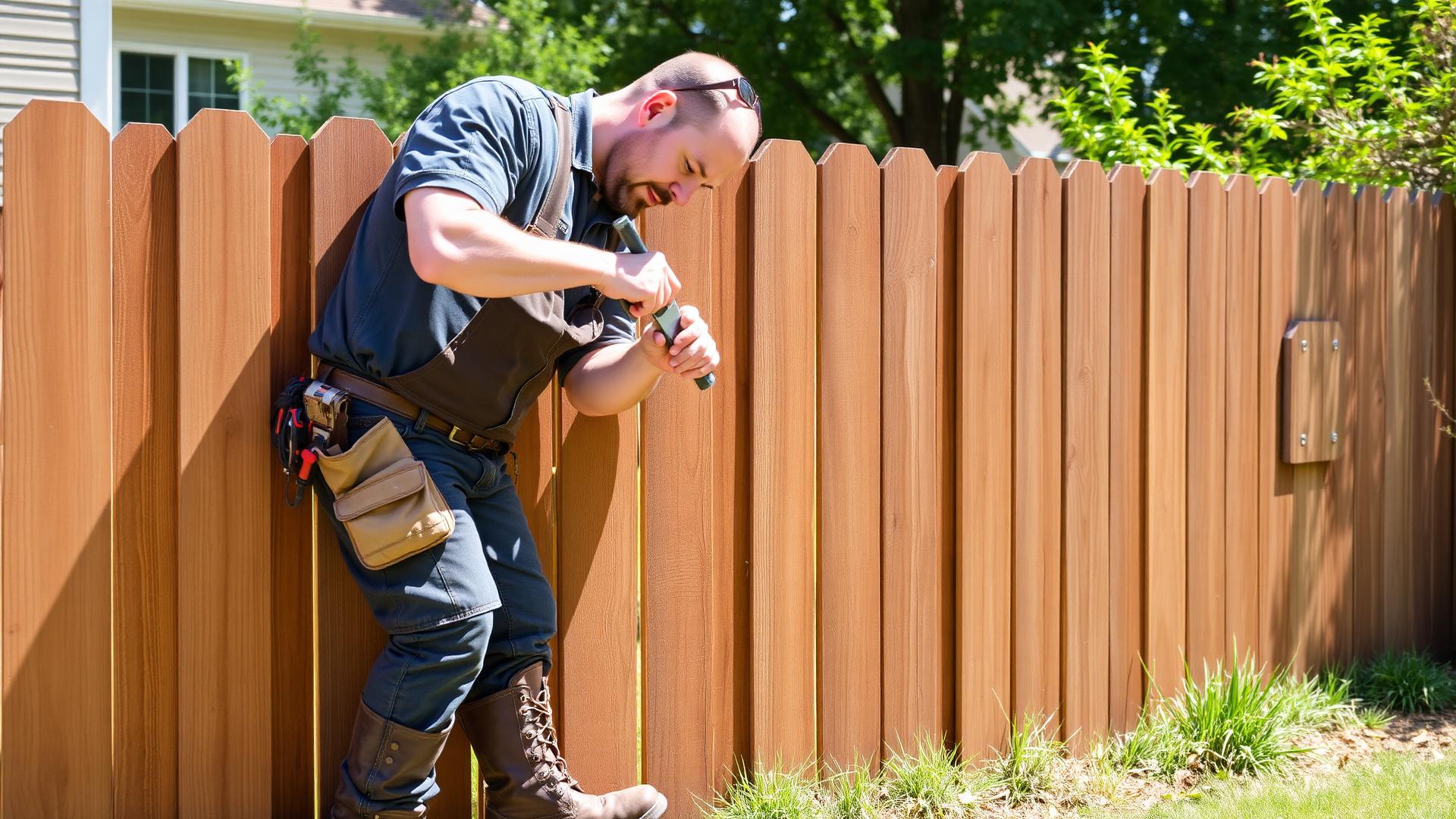 Fence repair in progress